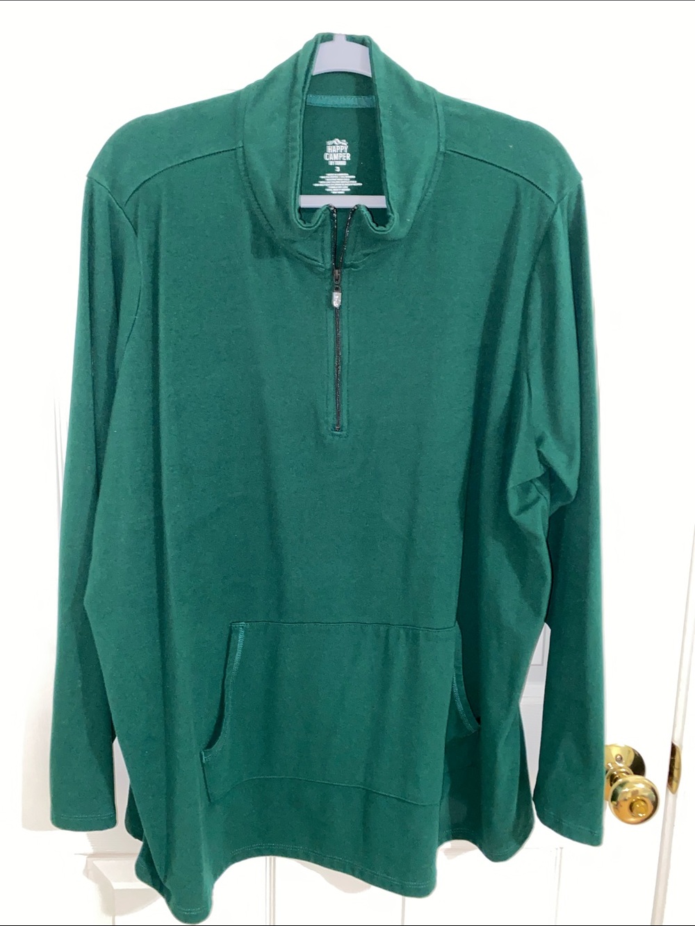 Quarter-Zip Green Pullover Sweater